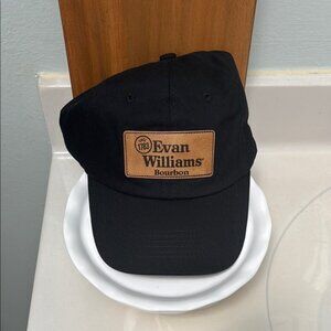 Evan Williams Black and Brown Leather Patch Hat